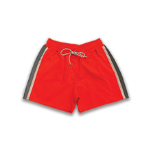 Load image into Gallery viewer, Silver Stripe Shorts Neon Orange
